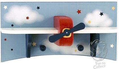 Lambs and Ivy Baby Aviator Wooden Airplane Wall Shelf