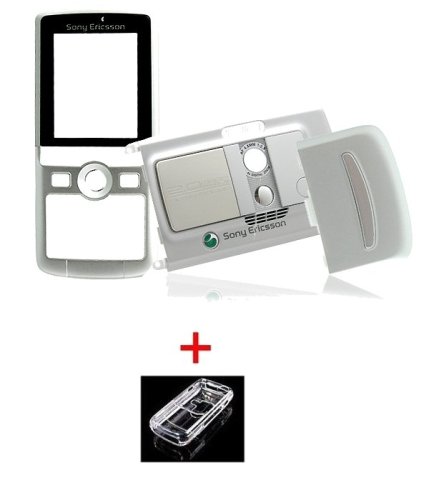 DVD Player: Oberschale f. Sony Ericsson K750i Silber Edition A+B+E Cover + Crystal Case