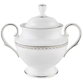 Lenox Pearl Platinum Bone China Sugar Bowl by Sugar Bowls