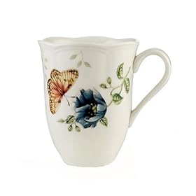 Lenox Butterfly Meadow Bone Porcelain Fritillary Mug by Lenox