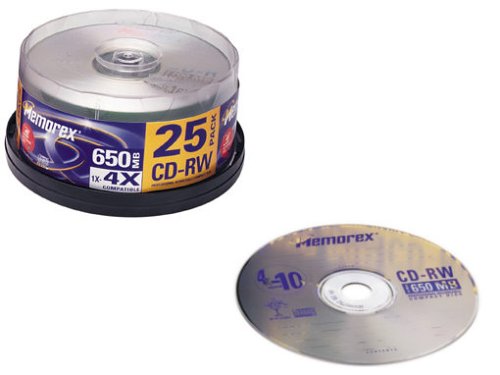 MP3 Player: Memorex CD-Rohlinge CD-RW 650MB (max. 4x) 25er-Spindel