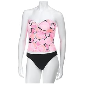 Caribbean Joe Women's Deco Dot Keyhole Bandini