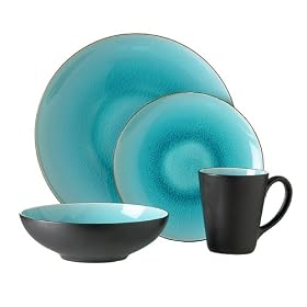 ZaZen Crackle 16-pc. Dinnerware Set - Turquoise by Dinnerware