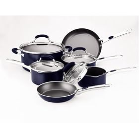 Farberware Accents 10-Piece Cookware Set, Blue by Farberware