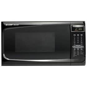 Sharp R-402JK 1-2 5-Cubic-Foot 1100-Watt Microwave, Black by Sharp