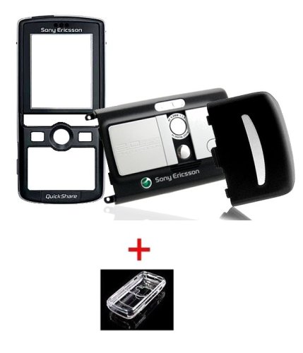 DVD Player: Oberschale f. Sony Ericsson K750i Black Edition A+B+E Cover + Crystal Case