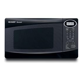 Sharp R-230KK 800-Watt 4 5-Cubic-Foot Compact Microwave, Black by Sharp