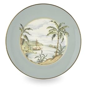 Lenox Colonial Tradewind Gold Banded Bone China 9-Inch Accent Plate by Lenox China