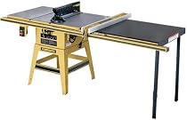 Powermatic 1791228K Model 64 Artisan 10-Inch Left Tilt 1-1/2 Horsepower Contractor Saw with 50-Inch Accu-Fence, 2 Cast Iron Extension Wings, Table Board, and Legs, 115/230-Volt 1 Phase