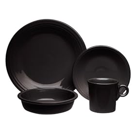 Fiesta Black 852 16-Piece Dinnerware Set, Service for 4 by Fiestaware