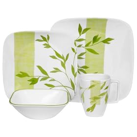 Corelle Square 16-Piece Set, Service for 4, Rivage by Corelle