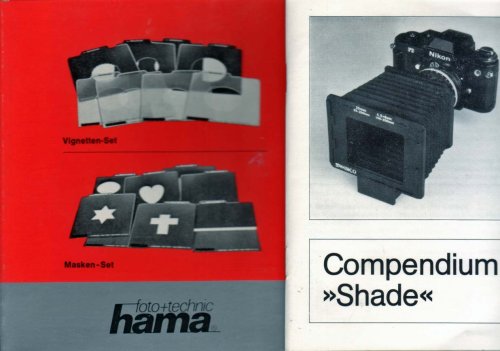Verst&auml;rker und Receiver: Vignetten-Set f�r KB, 4,5x6, Super 8 f�r Kompendium Shade