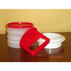 Tupperware Hamburger Press and Freezer Set Raspberry by Tupperware