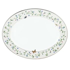 Lenox Idalia Bone China Platinum Banded 13 Oval Platter by Lenox China