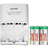 Sanyo GES-MQH02WU-S 1 Hour Super Quick Charger w/ 4 AA Batteries