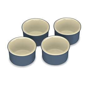 Chef's Classic Ceramic Bakeware CCB45-4BG 4 Piece 5 oz. Ramekin Set - Blue Grey by Cuisinart