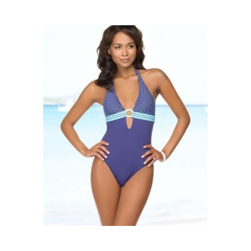 Lauren by Ralph Lauren Ring Detail Halter One Piece Swimsuit Lauren by Ralph Lauren Ring Detail Halter One Piece Swimsuit