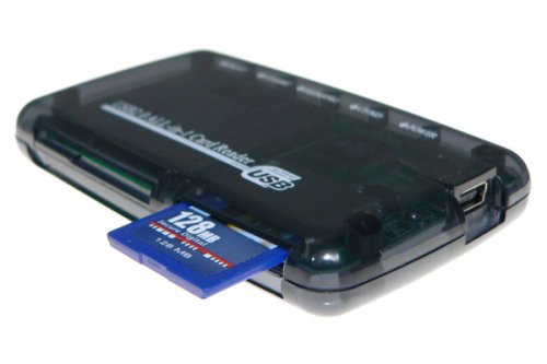 USB Kartenleser f. RS MMC (Reduce Size) Speicherkarte All in One Black Edition