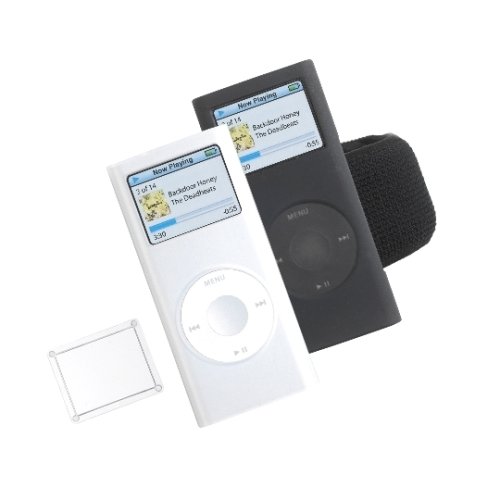Handys ohne Vertrag: Gear4 Jumpsuit Plus Silikon-H�lle f�r iPod nano (2. Gen) 2er Pack (schwarz und wei�)