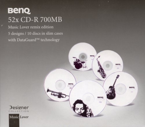 Kamerazubeh&ouml;r: BENQ 10x CDR 700MB 80Min 52x Music LoverJazz Band Remix Slim Jewel Case