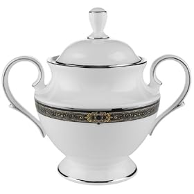 Lenox Vintage Jewel Platinum-Banded Bone China Sugar Bowl by Sugar Bowls