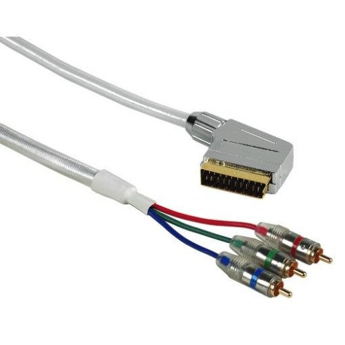 Heimkinosysteme: HomeTheatre YUV-Verbindungskabel Scart-St. - 3 Cinch-Stecker "White Stream", 1,5 m