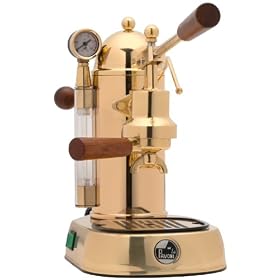 La Pavoni PG-16 Romantica 16-Cup Espresso Machine, Brass by La Pavoni