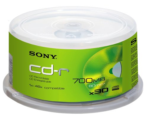 Festplatten: Sony CD-R80 30Pk. CD Rohling 80min 700MB 40xSp. Spindel