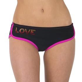 Xhilaration® Roller Derby Scoop Swim Bottoms - Black/ Pink