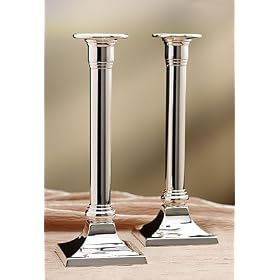 Plain Column Sterling Candlesticks 654E by Candlesticks