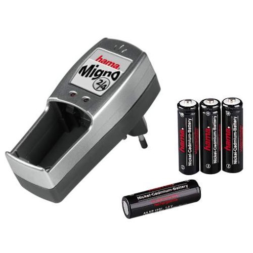 Heimkinosysteme: Hama Steckerladeger�t "Migno" 2/4 Set inkl. 4 Hama Akkus Mignon AA 800 mAh
