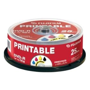 Festnetztelefone: Fujifilm bedruckbare DVD-R 16x, 4.7GB, 25er Spindel