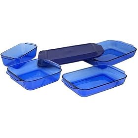 Pyrex Bakeware 5-Piece Set, Cobalt by Pyrex