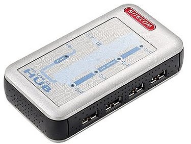 Festplatten: Sitecom CN-018 4 Port USB 1.1 Hub aktiv (mit eigenem Netzteil)