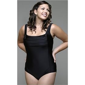 Plus Size Pleated One Piece Swimsuit Picture