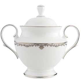 Lenox Coronet Platinum Bone China Sugar Bowl by Lenox