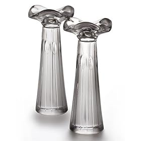 WATERFORD CRYSTAL BALLET CANDLESTICK PAIR 8 RUFFLED by Candlesticks