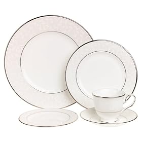 Lenox Opal Innocence Platinum-Banded Bone China 20-Piece Dinnerware Set, Service for 4 by Bone China