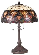 Tiffany Style Grooved Base Accent Table Lamp