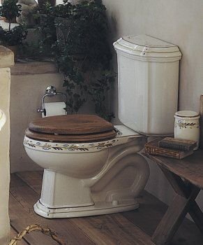 Portrait Toilet w/ Epernay Design on Biscuit Background - K-14247-EP