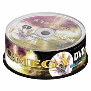 DVD Player: OMEGA DVD+R 4.7GB 8x speed FUJI DYE inkjet printable 25x