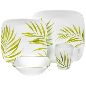 Corelle 16-pc. Bamboo Leaf Dinnerware - Square by Corelle