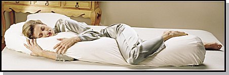 Sleeping Bean Body Pillow Hypoallergenic Fill and Pillowcase - Granny Stripe