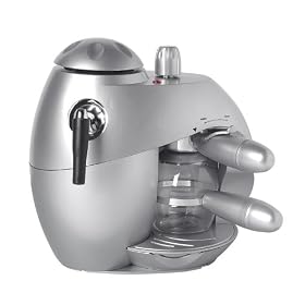 Team EXP-6396 800-Watt 4-Cup Espresso Maker, Silver Spray by International Silver
