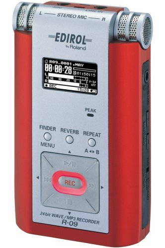 Roland 24bit WAVE/MP3 Recorder (赤) R-09R