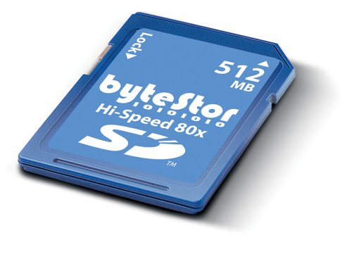 ByteStor Highspeed SD 512MB Secure Digital (80x) Speicherkarte (Retailverpackung)