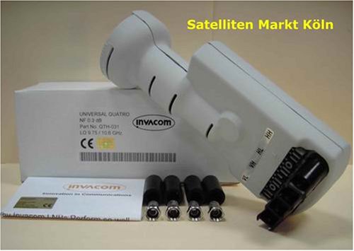 Invacom Quattro LNB 0.3 dB ; mit Messprotokoll ; Profi - Qualität mit 5 Jahren Garantie ; HD ready ! ; Gratis- Zubehör !