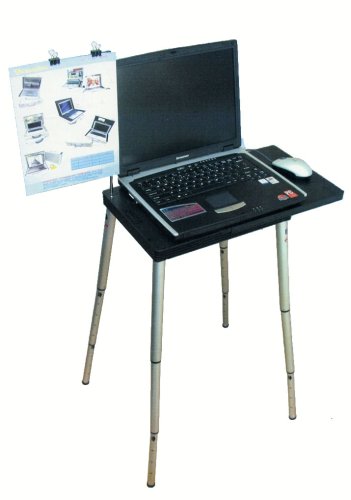 MP3 Player: Mobiler, zusammenlegbarer Notebook-Tisch mit Dokumentenhalter, max. H�he 75 cm, Teleskop-Beine aus Aluminium