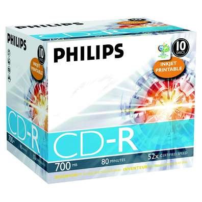 Projektoren: Philips CDR 80min 700MB 32x 10-Pack CD-Rohlinge