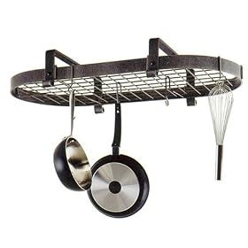 Low Ceiling Oval Pot Rack by Enclume with grid by 